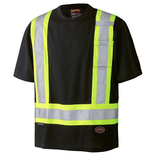 SAFETY T-SHIRT - BIRD'S-EYE POLY - BLACK Thumbnail