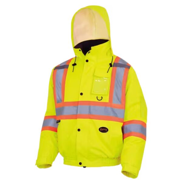 Hi-Vis Winter Safety Bomber - 100% Waterproof - Detachable Hood - Thumbnail