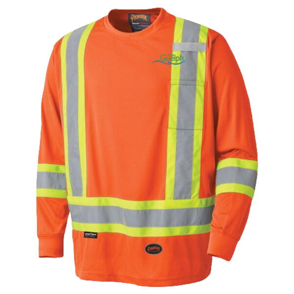 Embroidered Hi-Viz 100% Cotton Long Sleeve T-Shirt Thumbnail