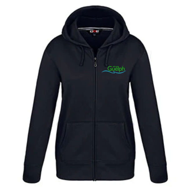 Embroidered Ladies Polyester Full-Zip Hooded Sweatshirt Thumbnail