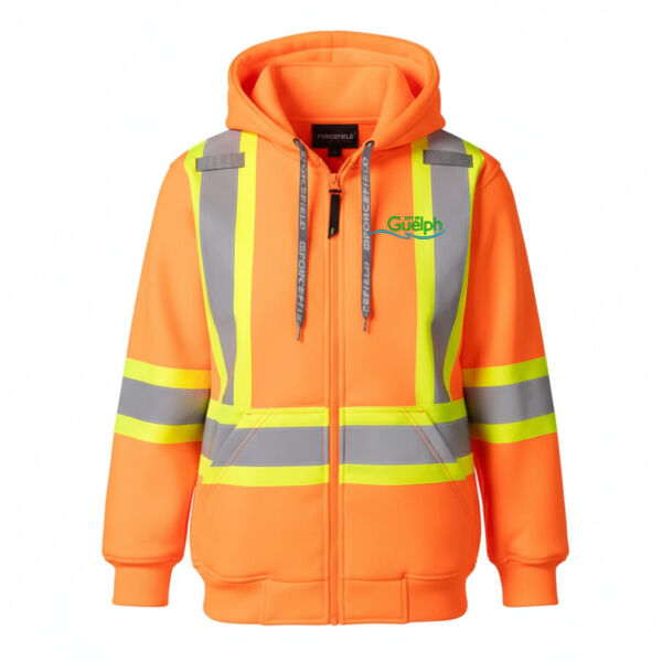 Embroidered Women's Hi Vis Safety Hoodie with Detachable Hood Thumbnail